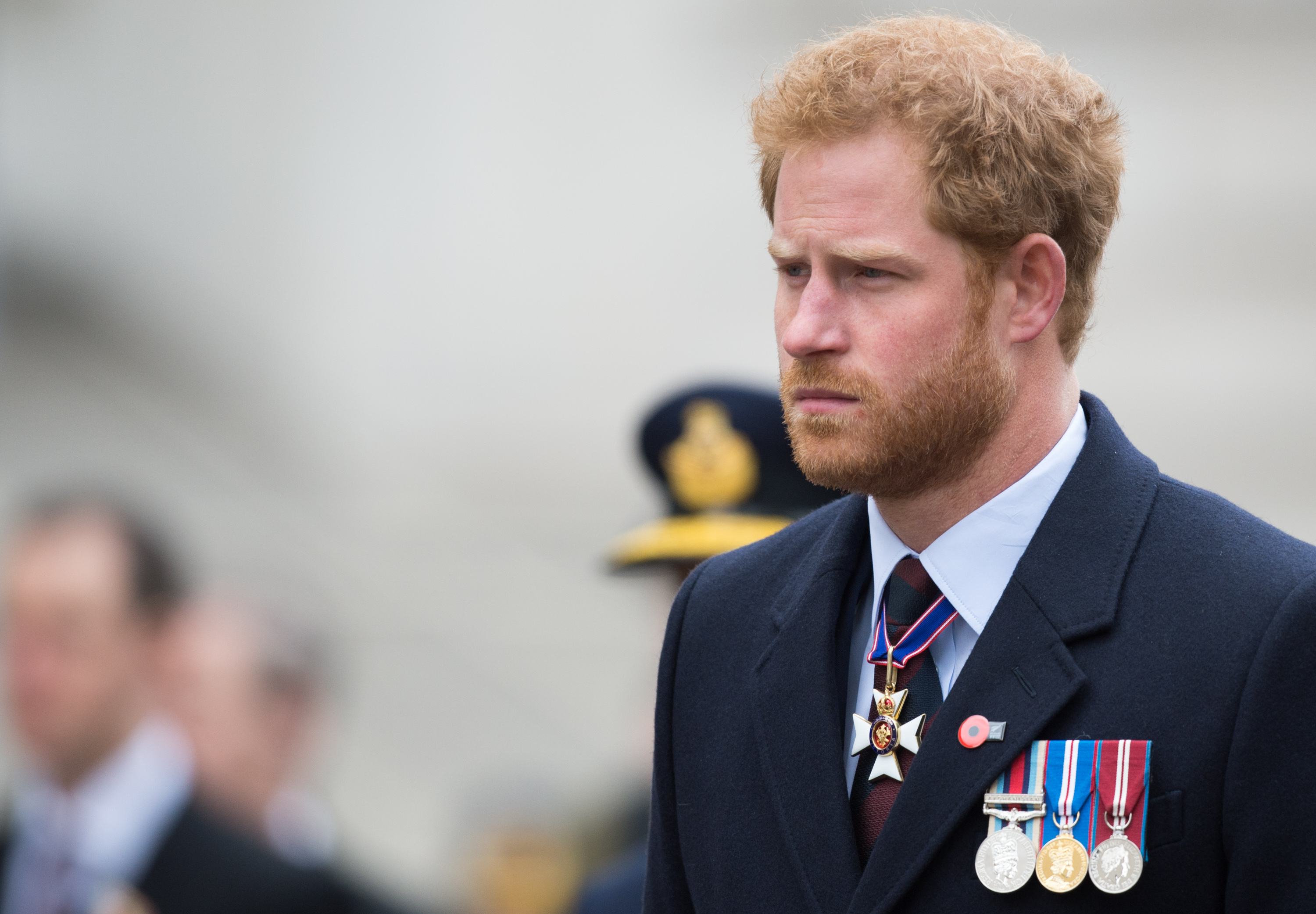 Prince Harry at the ANZAC Service at The Cenotaph on April 25, 2016, in London, England | Source: Getty Images