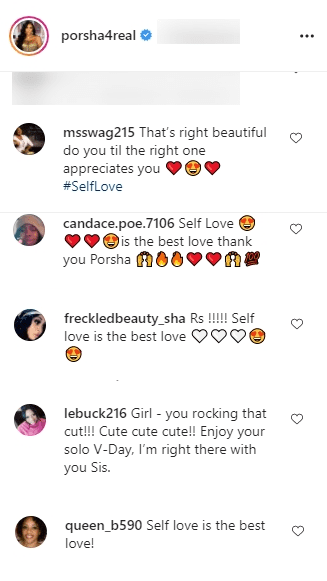 Screenshot of comments on Porsha Williams' Insta post | Source: Instagram/porsha4real