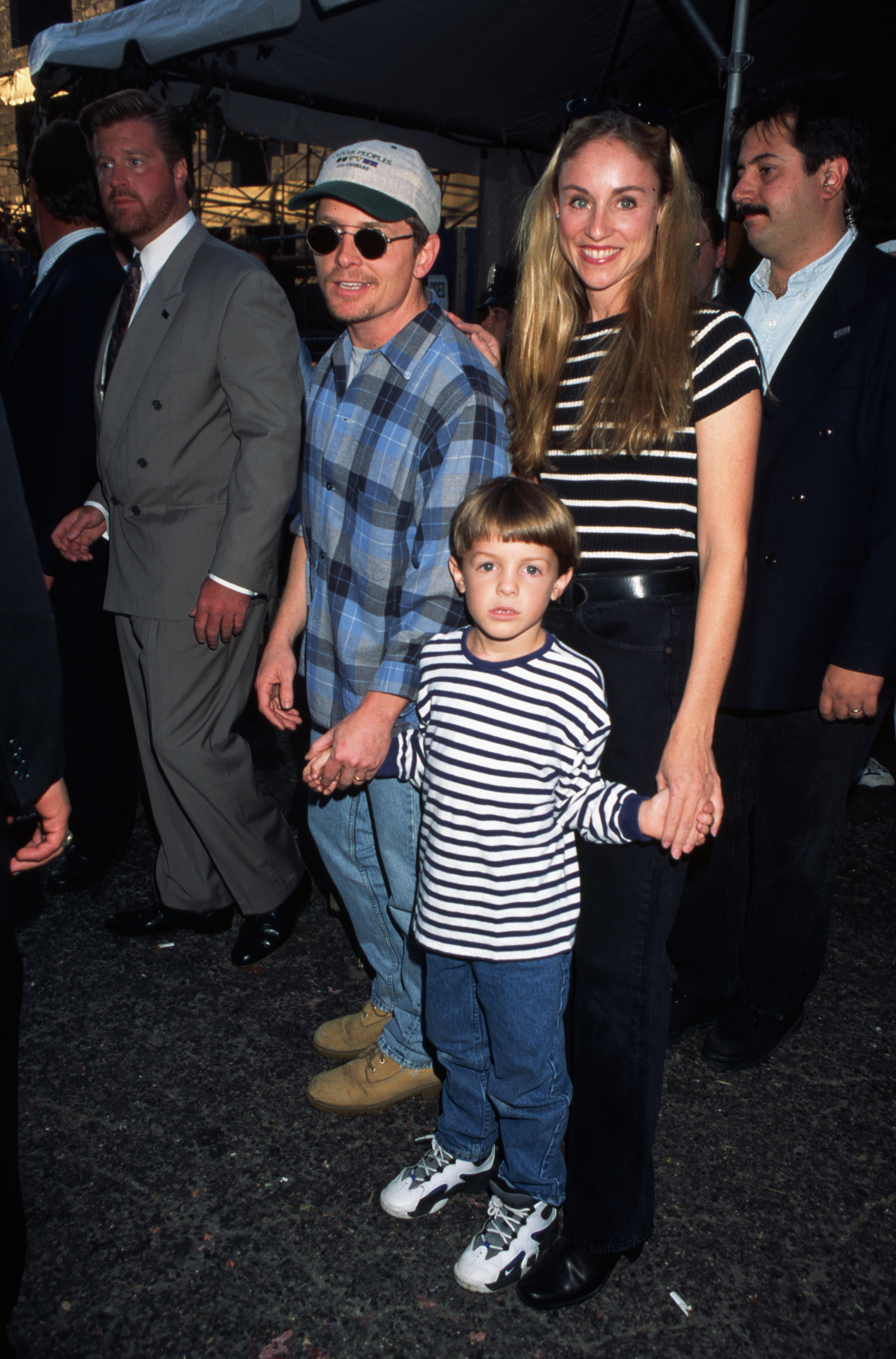 Tracy Pollan, Michael J. Fox, and their son at the 1995 Kids for Kids benefit | Source: Getty Images
