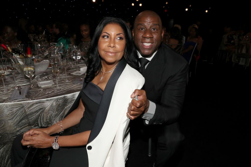 Cookie Johnson and Magic Johnson attend the 2019 NBA Awards presented by Kia on TNT on TNT at Barker Hangar | Photo: Getty Images