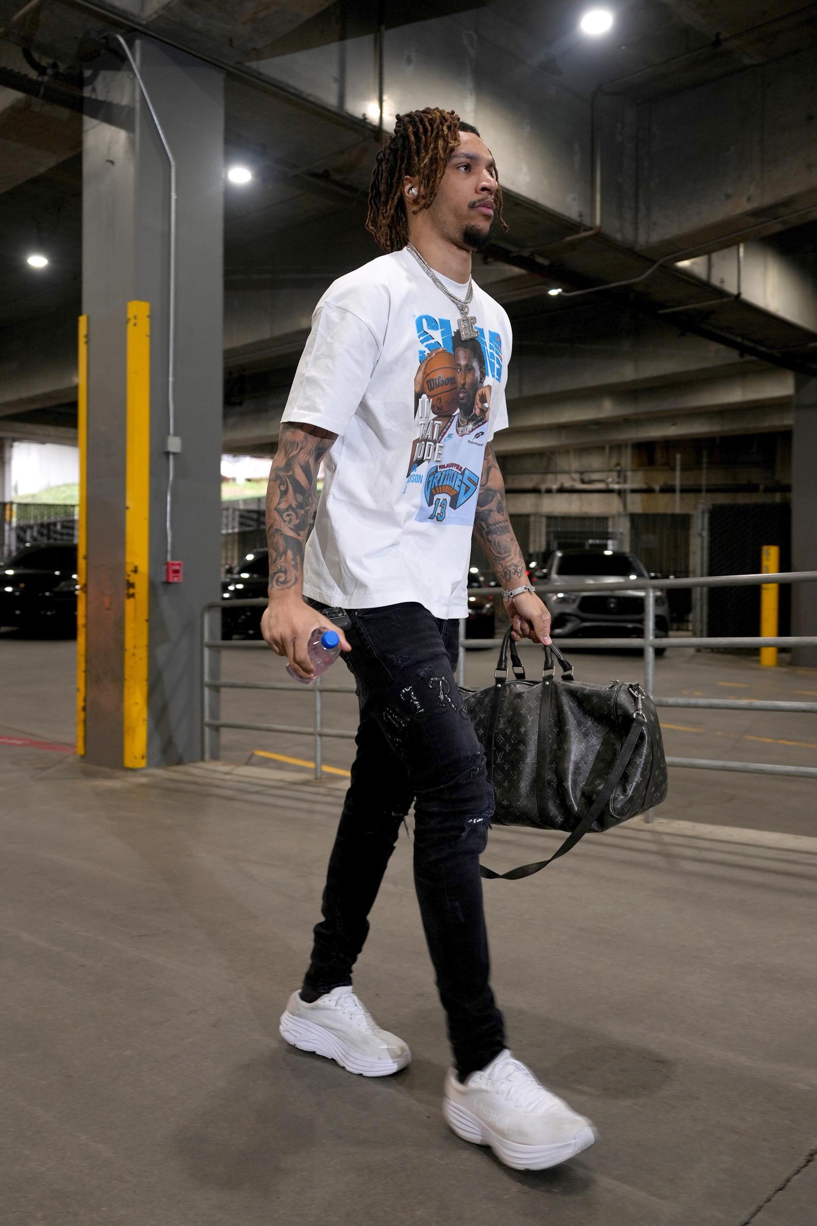 Brandon Clarke arrives at Moda Center before the game against the Portland Trail Blazers on March 19, 2025 | Source: Getty Images