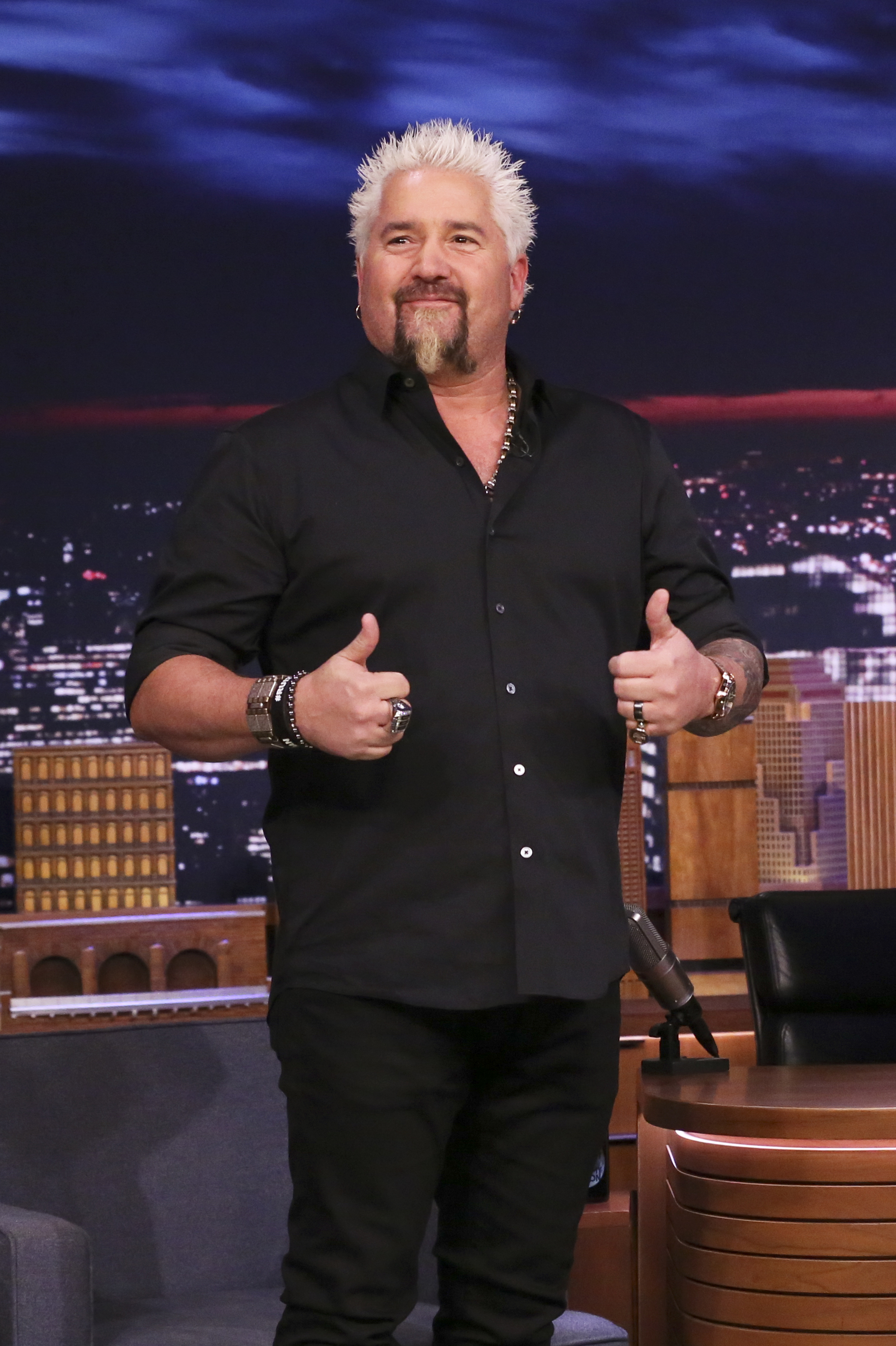 Guy Fieri arrives for "The Tonight Show Starring Jimmy Fallon" on February 26, 2020 | Source: Getty Images