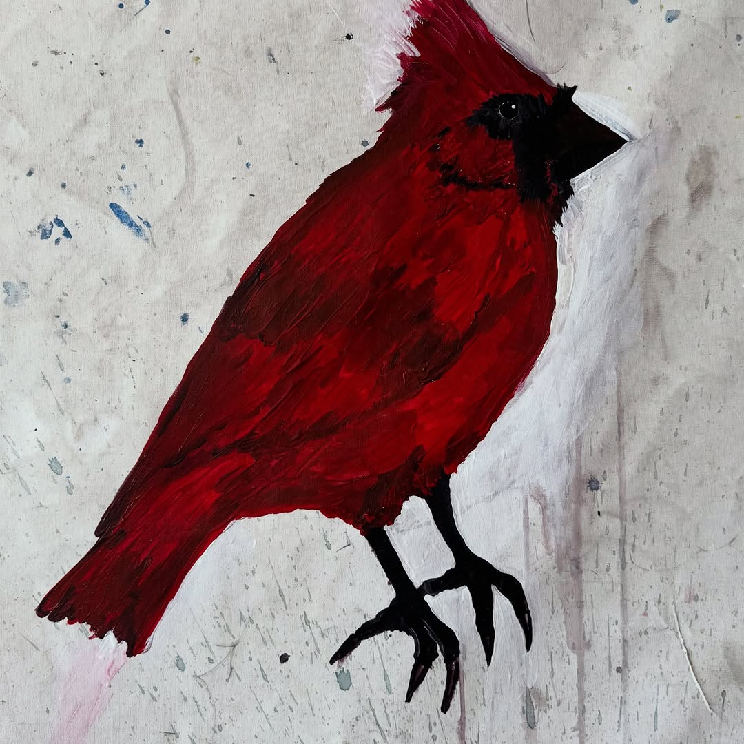 A painting of a bird shared among Benji Madden's carousel post. | Source: Instagram/benjaminmadden