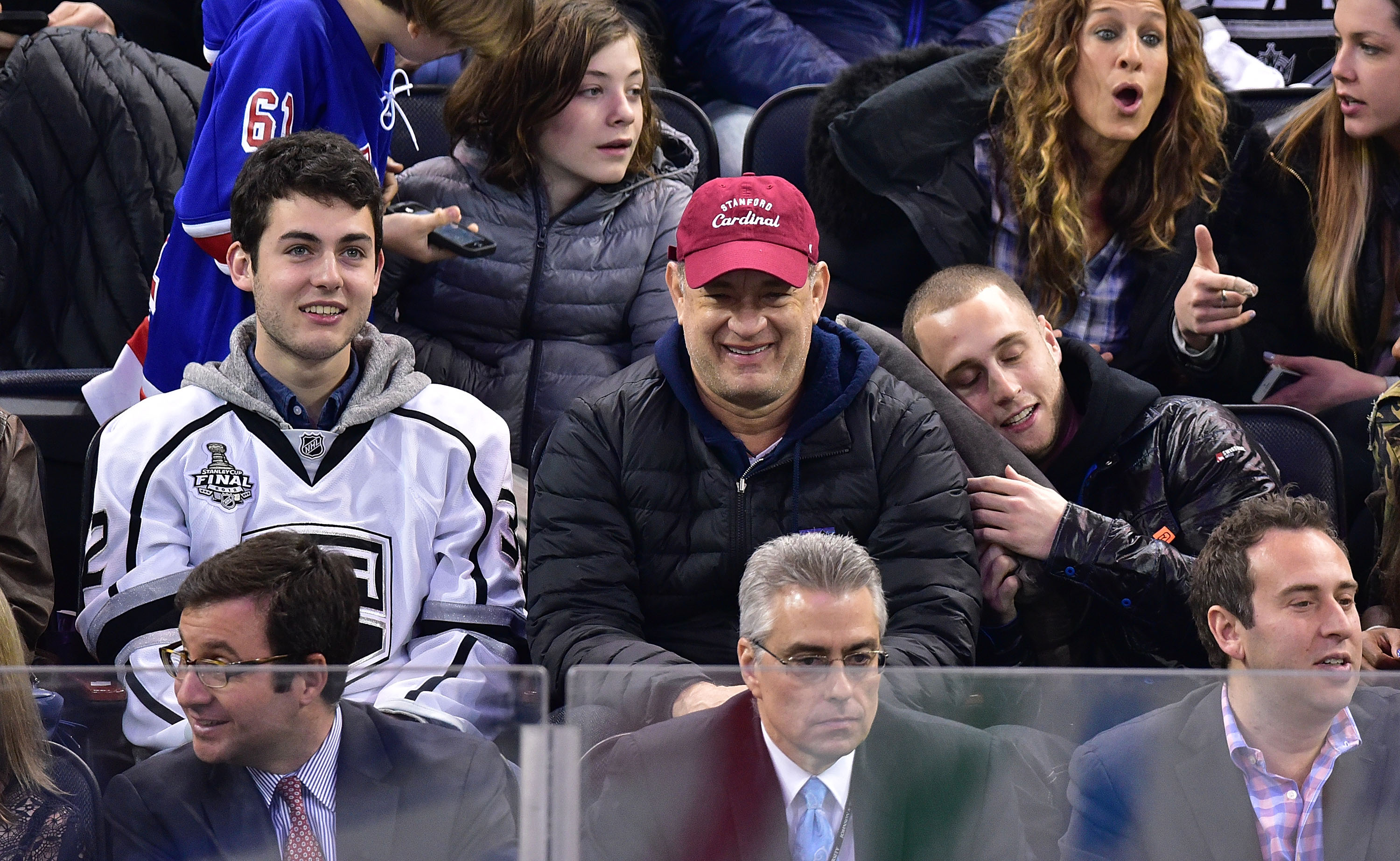 Truman Hanks, Tom Hanks, and Chet Hanks on March 24, 2015 in New York City | Source: Getty Images