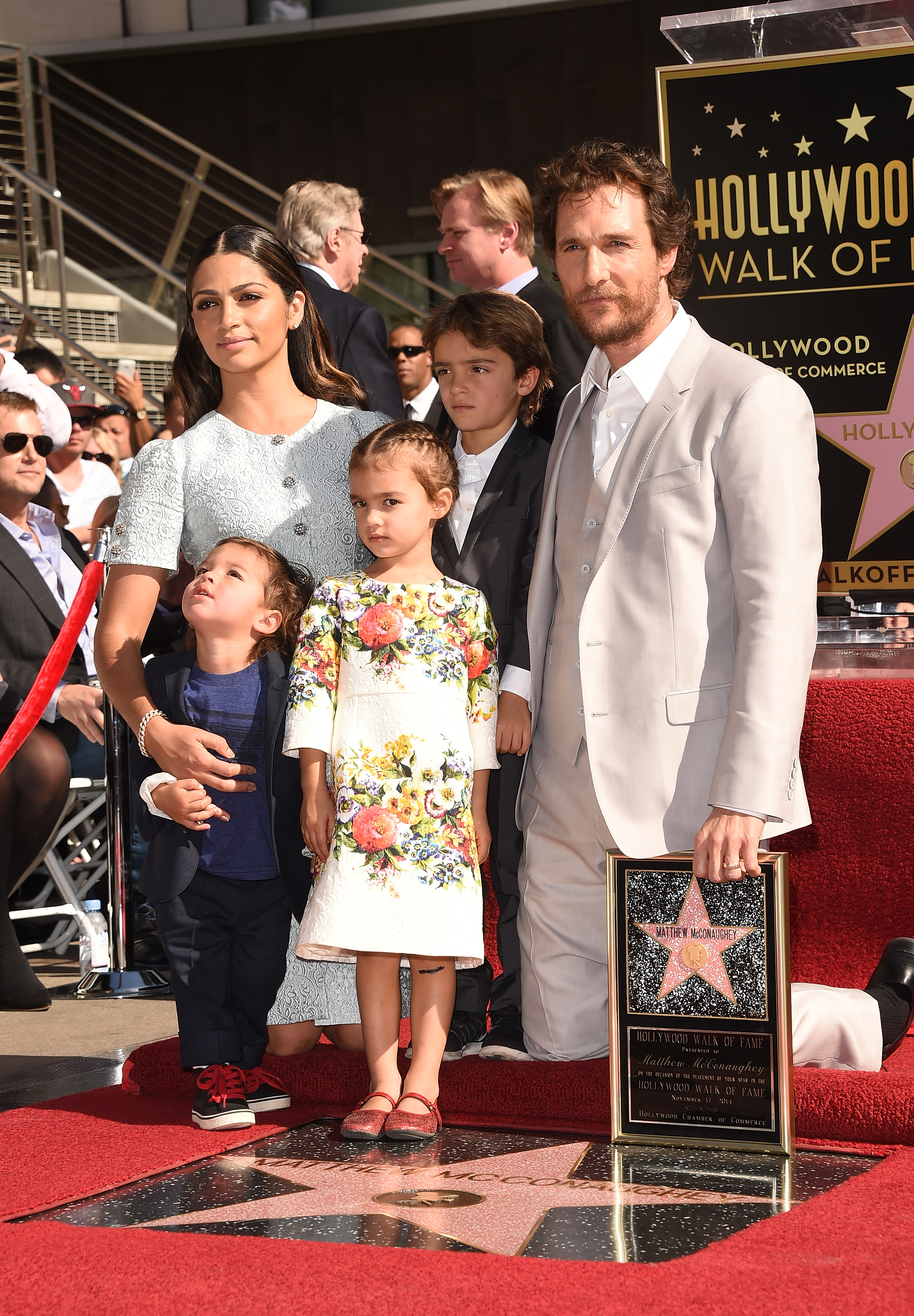 Matthew McConaughey and his family during his Hollywood Walk of Fame ceremony on November 17, 2014, in California. | Source: Getty Images