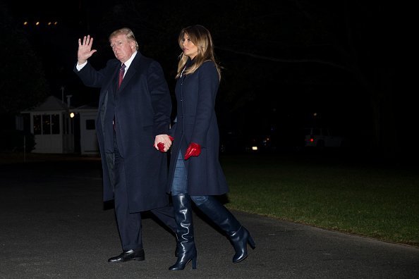 President Donald Trump and first lady Melania Trump arrive at the White House November 25, 2018 in Washington, DC | Photo: Getty Images