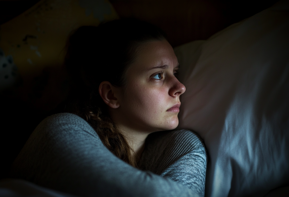 A woman lying in bed | Source: Midjourney