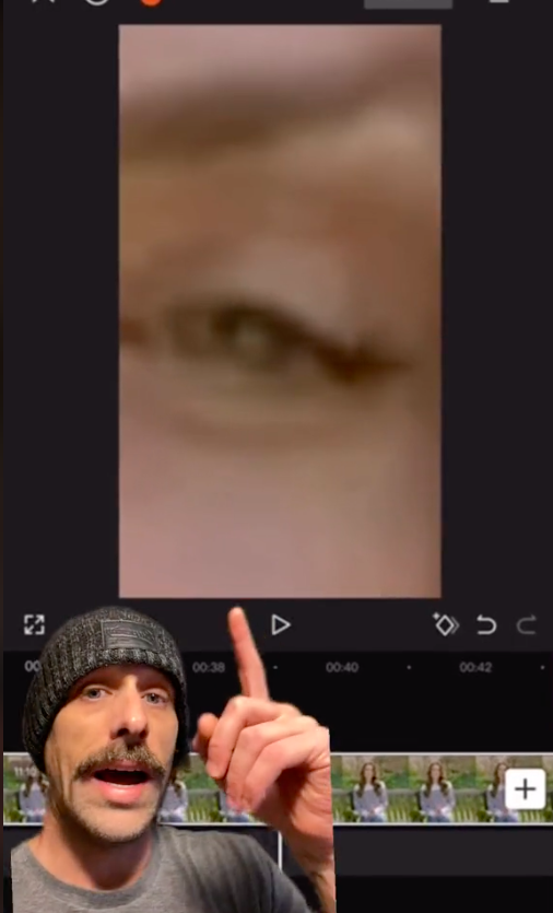 A close-up of one of Princess Catherine's eyes and the TikTok user explaining the discrepancies posted on March 24, 2024 | Source: TikTok/positivepredictions