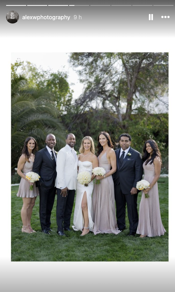 as Nicoletta Ruhl, Jaleel White, and their wedding party as seen in a May 8 Instagram story | Source: Instagram.com/alexwphotography/
