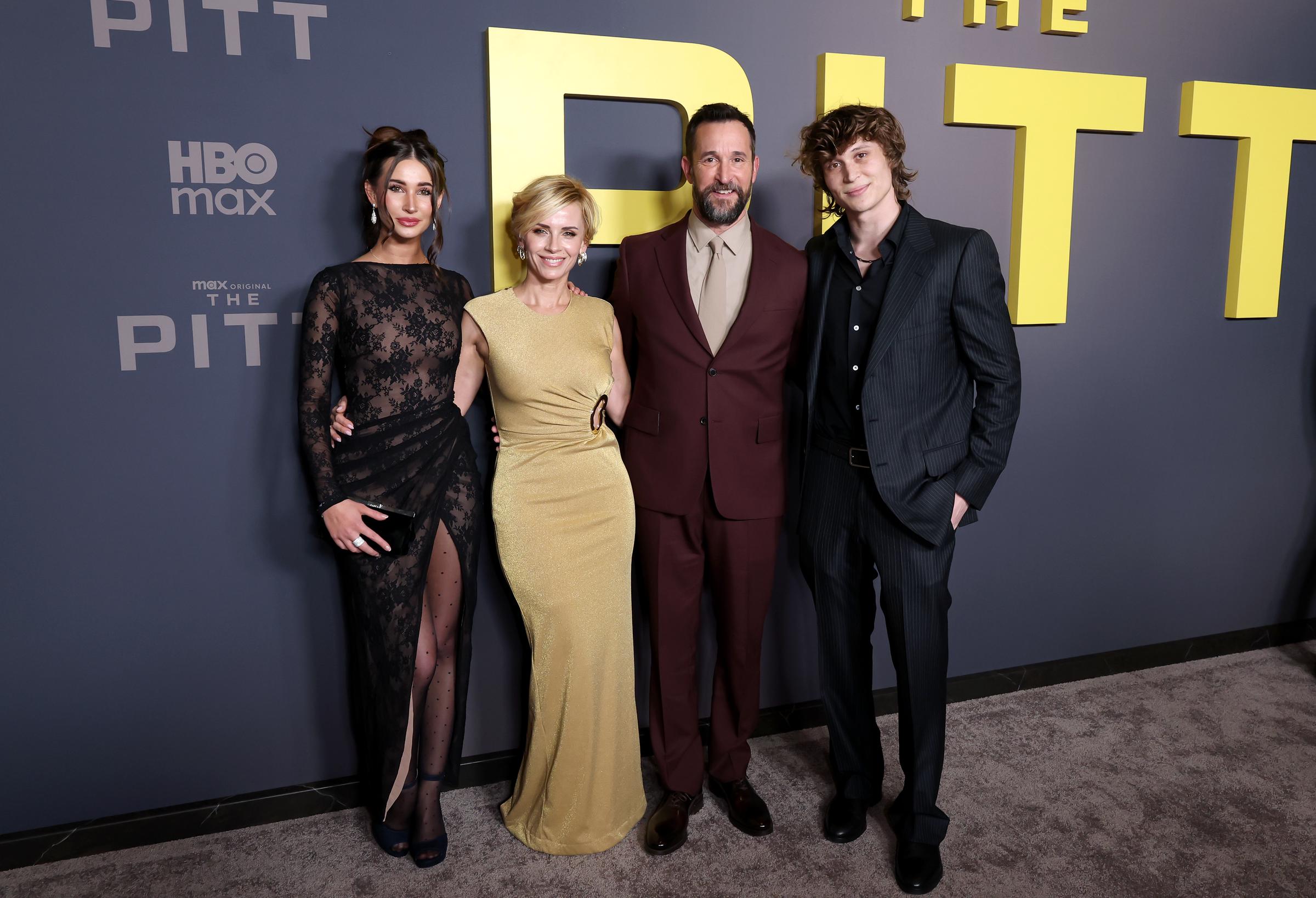 Auden Wyle, Sara Wells, Noah Wyle and Owen Strausser Wyle attend the Los Angeles Premiere of HBO Max's "The Pitt" at DGA Theater Complex on January 7, 2026 in California. | Source: Getty Images