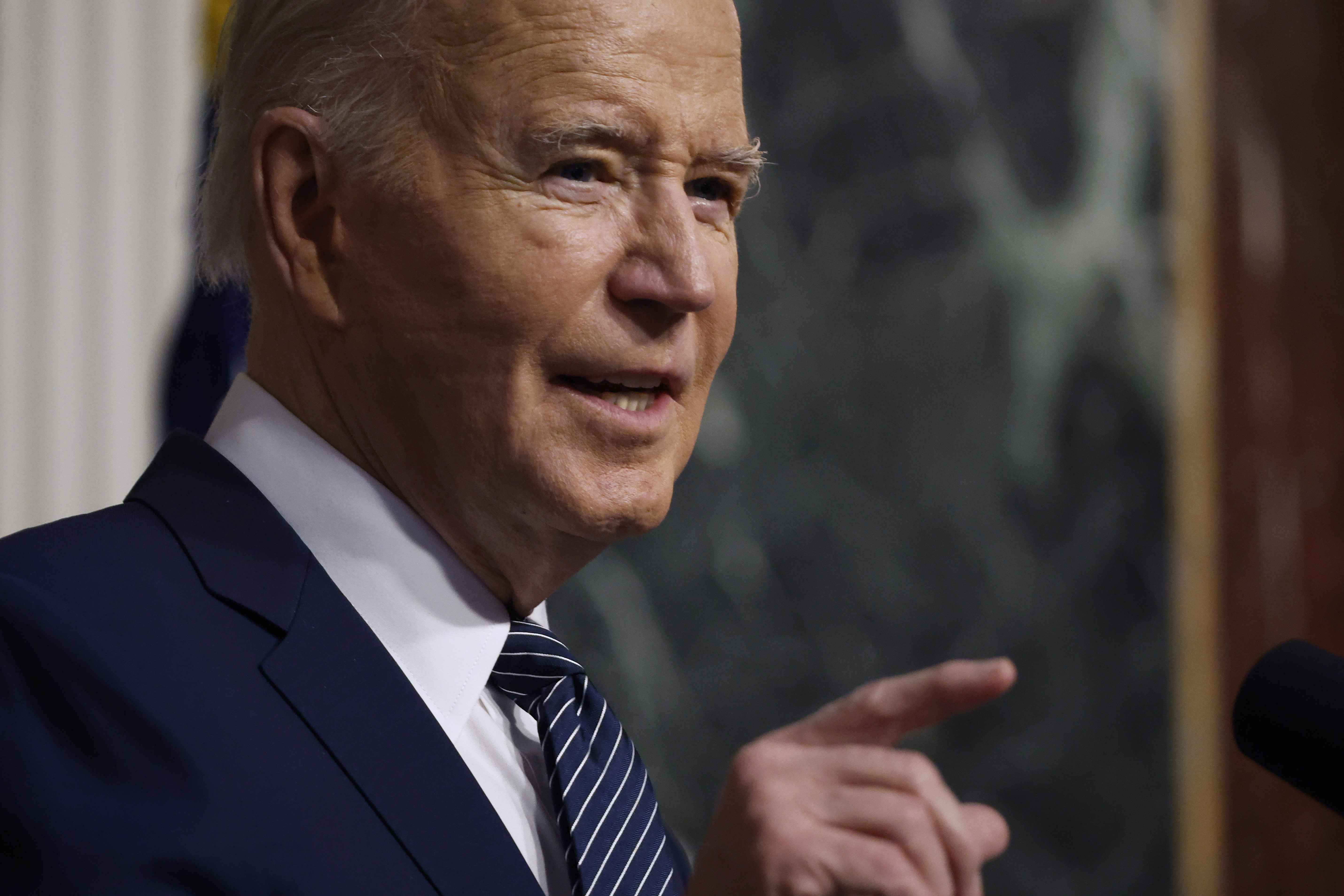 President Joe Biden delivers remarks during an event with healthcare advocates and stakeholder on April 03, 2024 in Washington, DC. | Source: Getty Images