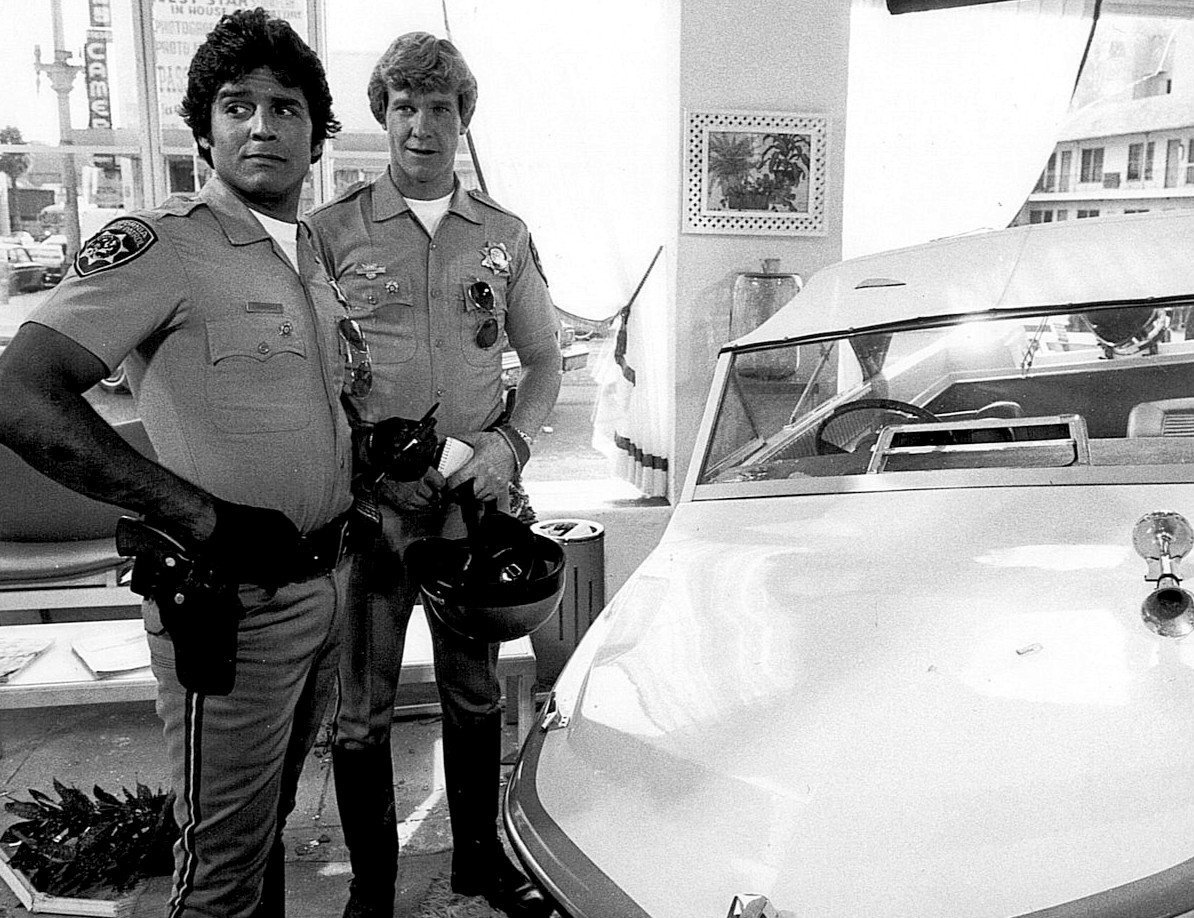 Photo of Erik Estrada as "Ponch" Poncherello and Larry Wilcox as Jon Baker from the television series CHiPS. | Getty Images