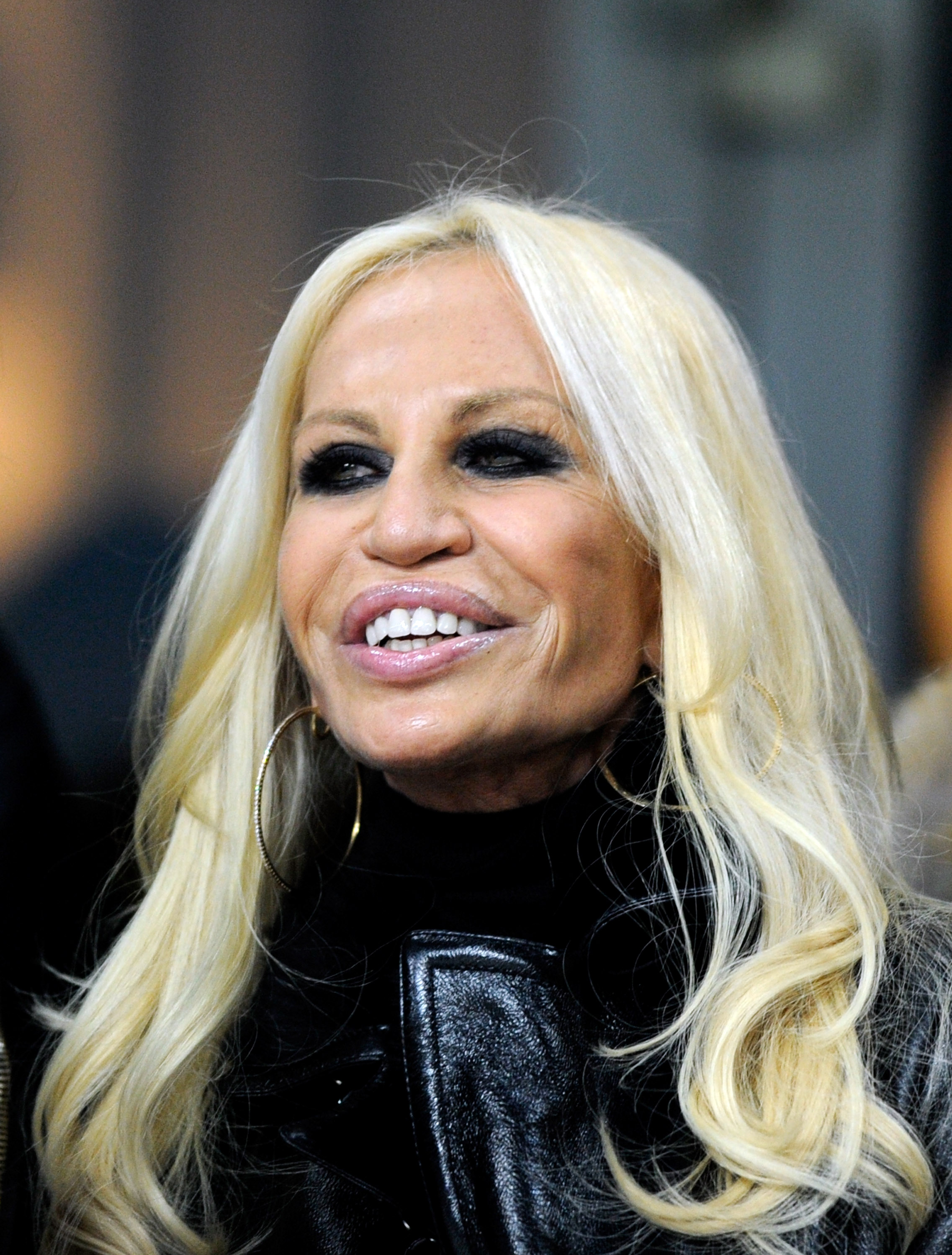 Donatella Versace during a soccer game on January 24, 2010, in Milan, Italy. | Source: Getty Images