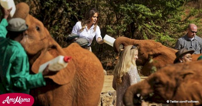 Melania Trump is feeding baby elephants and appears to be living her best life in Kenya