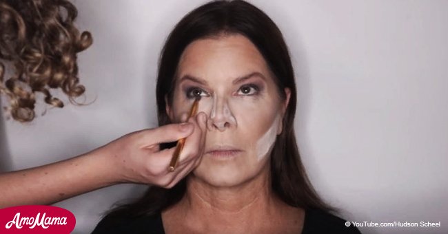 Marcia Gay Harden allows 14-year-old son to do her makeup 