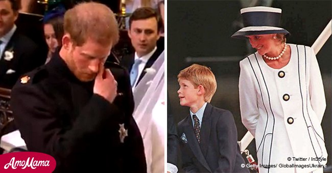 Prince Harry breaks down during ceremony for Diana's favorite hymn