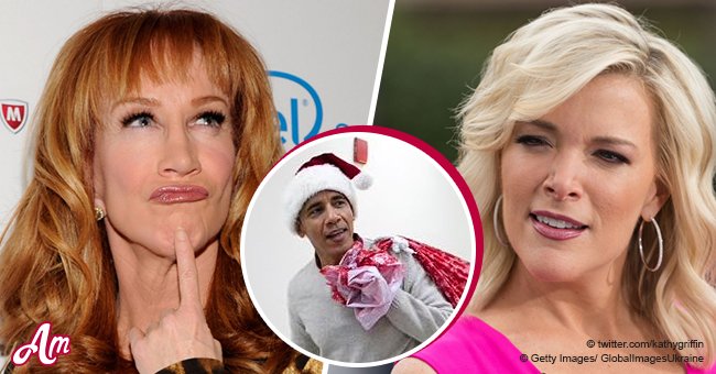 Kathy Griffin used Obama's festive photo to slam Megyn Kelly for racist comments over Santa
