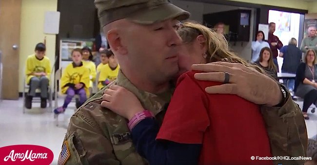 Little girl can't stop crying when she sees her soldier dad for the first time after 6 months