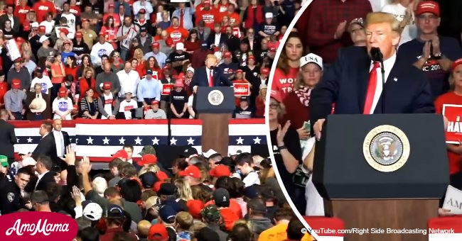 President paused rally to sing 'Amazing Grace' after woman collapsed