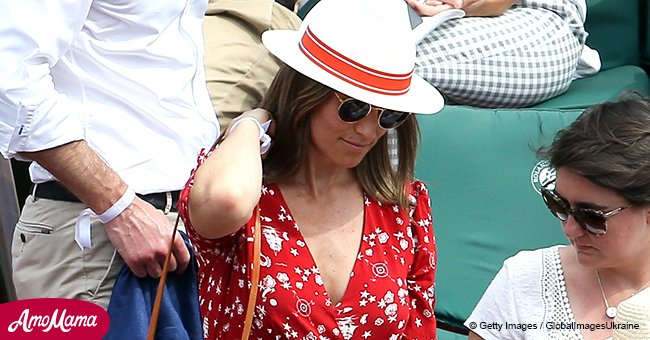 Pippa Middleton wows in plunging dress showing off baby bump in France