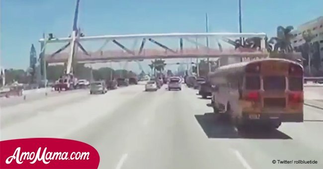 A horrific video of the Florida bridge collapsing has surfaced