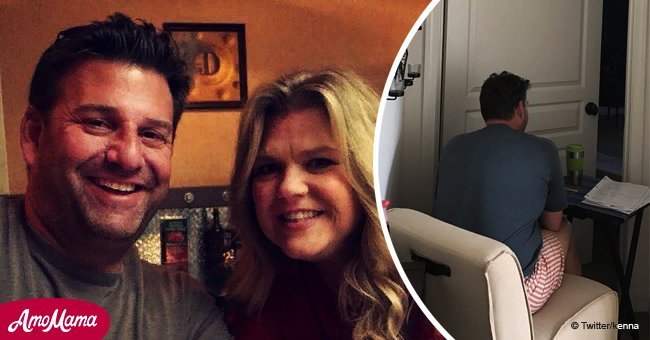 Heartbreaking reason behind this dad spending days sitting outside wife's bedroom door