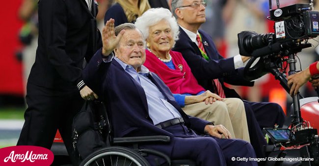 George H.W. Bush, 93, breaks down sobbing at wife Barbara's funeral