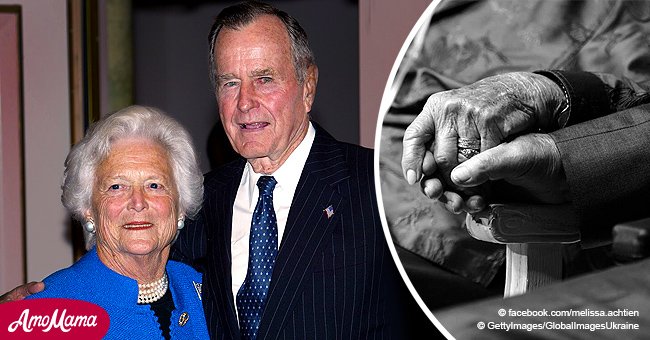 George Bush held his wife Barbara's hand until the very end