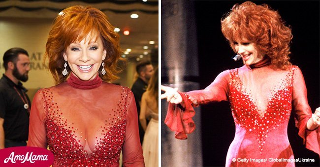 Reba McEntire flaunts her stunning figure in an iconic red dress for duet with Kelly Clarkson