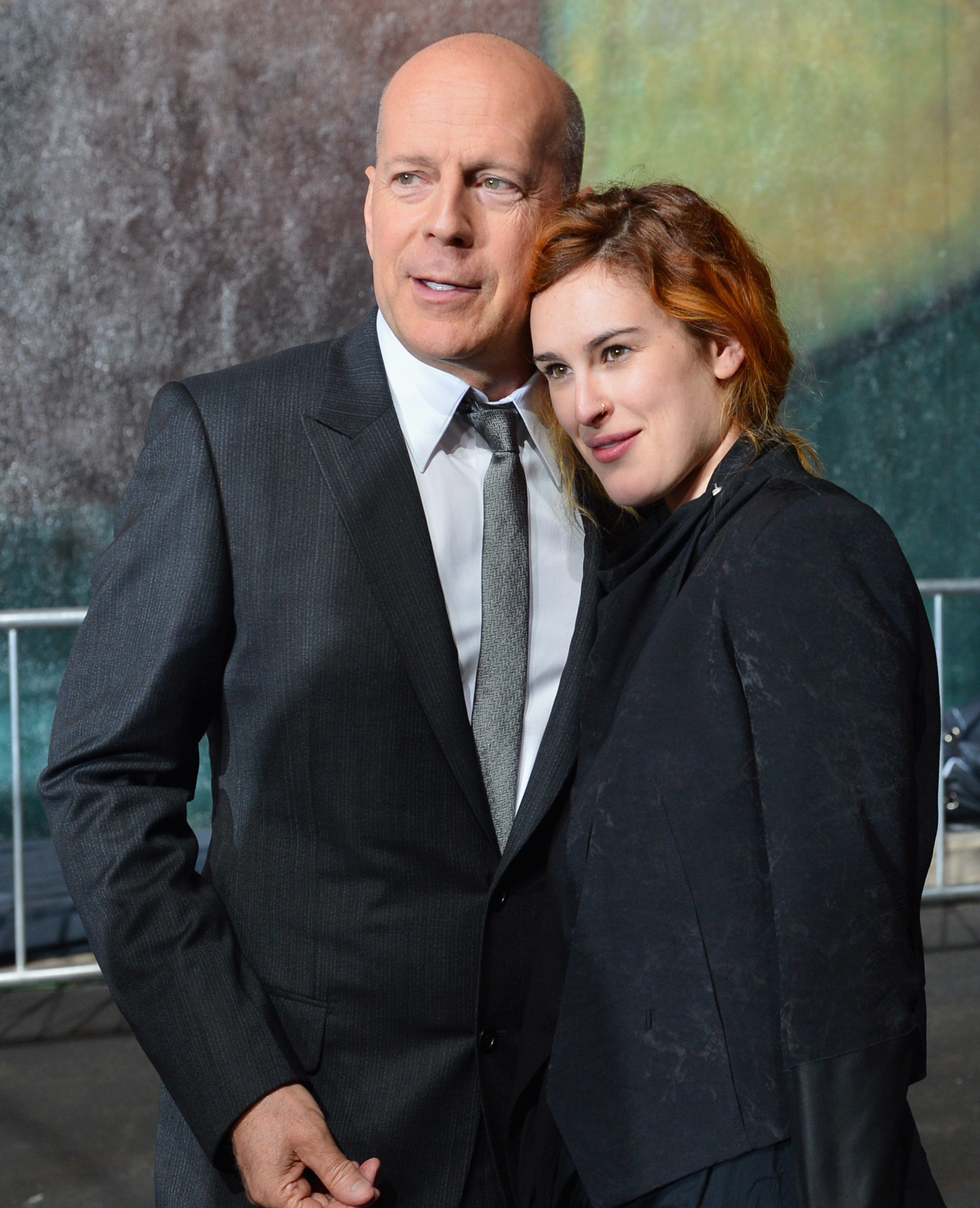 Bruce and Rumer Willis attend the dedication and unveiling of a new soundstage mural celebrating 25 years of "Die Hard" in Century City, California, on January 31, 2013 | Source: Getty Images