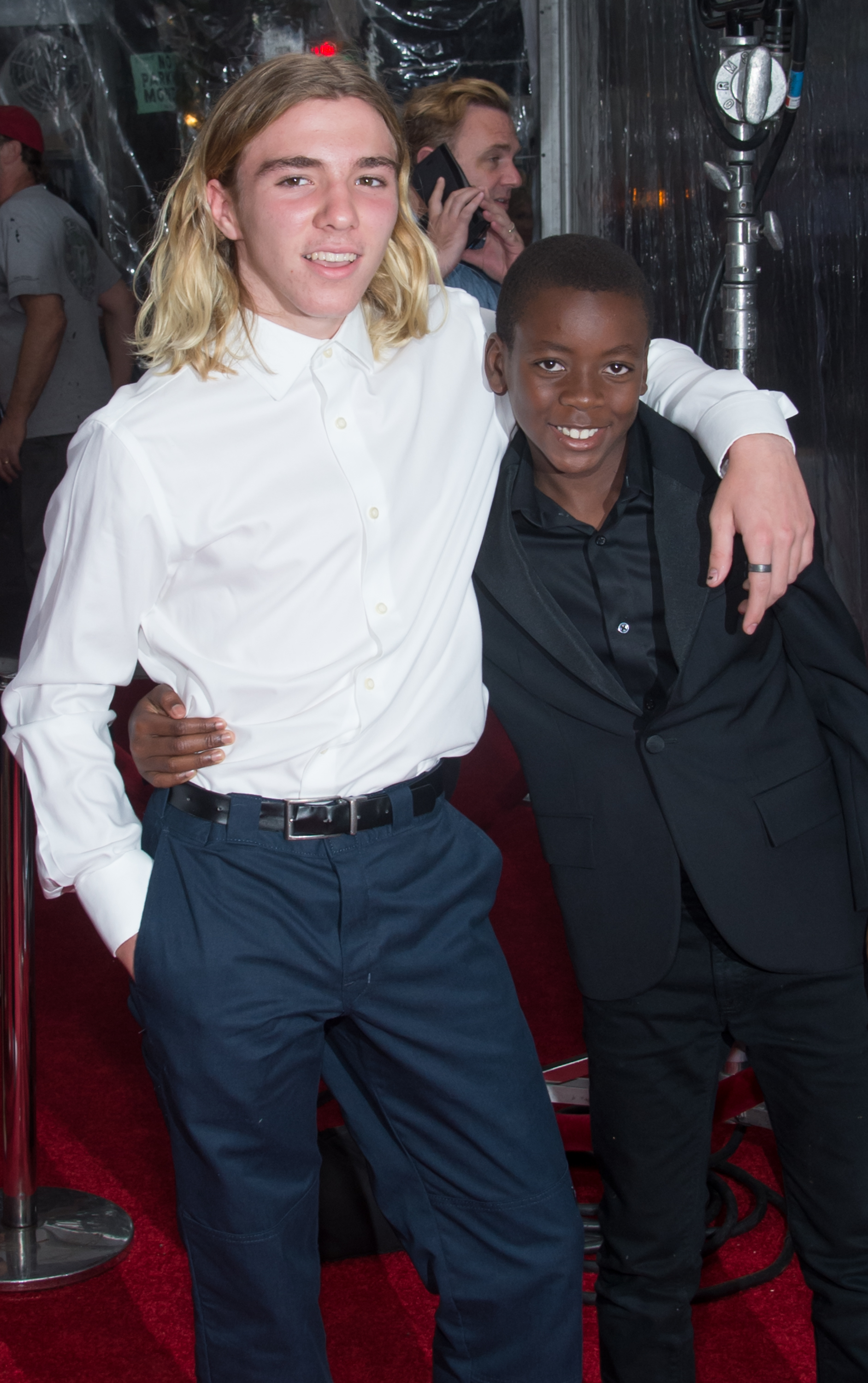 Rocco Ritchie and David Banda at the Ziegfeld Theater on August 10, 2015, in New York City. | Source: Getty Images