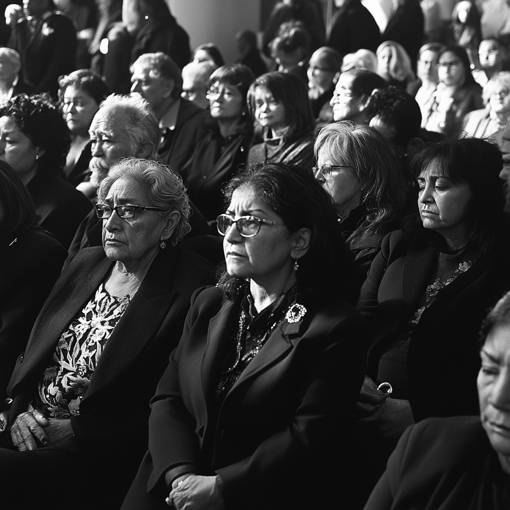 Crowd at a funeral | Source: Midjourney