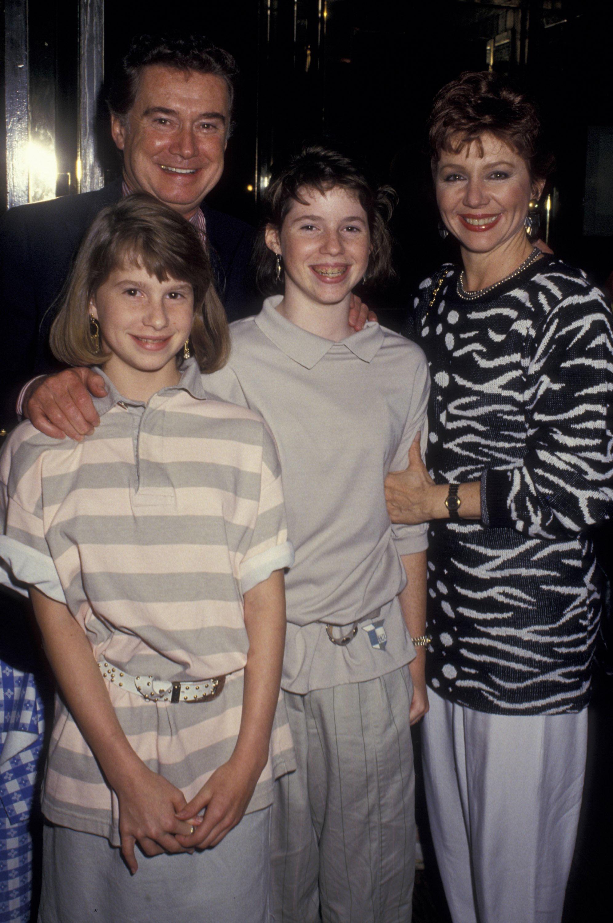 Regis and Joy Philbin with daughters Joanna and Jennifer attend the premiere of "The Monster Squad" in New York City on June 3, 1987 | Photo: Getty Images