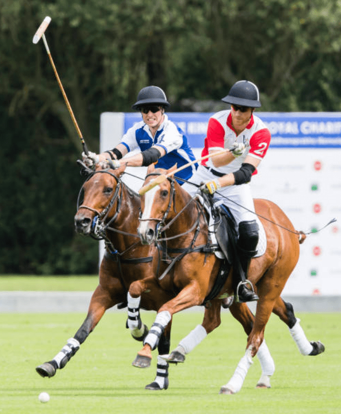Le Prince William et le Prince Harry s'affrontent lors de la King Power Royal Charity Polo Day, au Billingbear Polo Club, le 10 juillet 2019, à Wokingham, Angleterre | Source : Getty Images (Photo par Samir Hussein/WireImage)