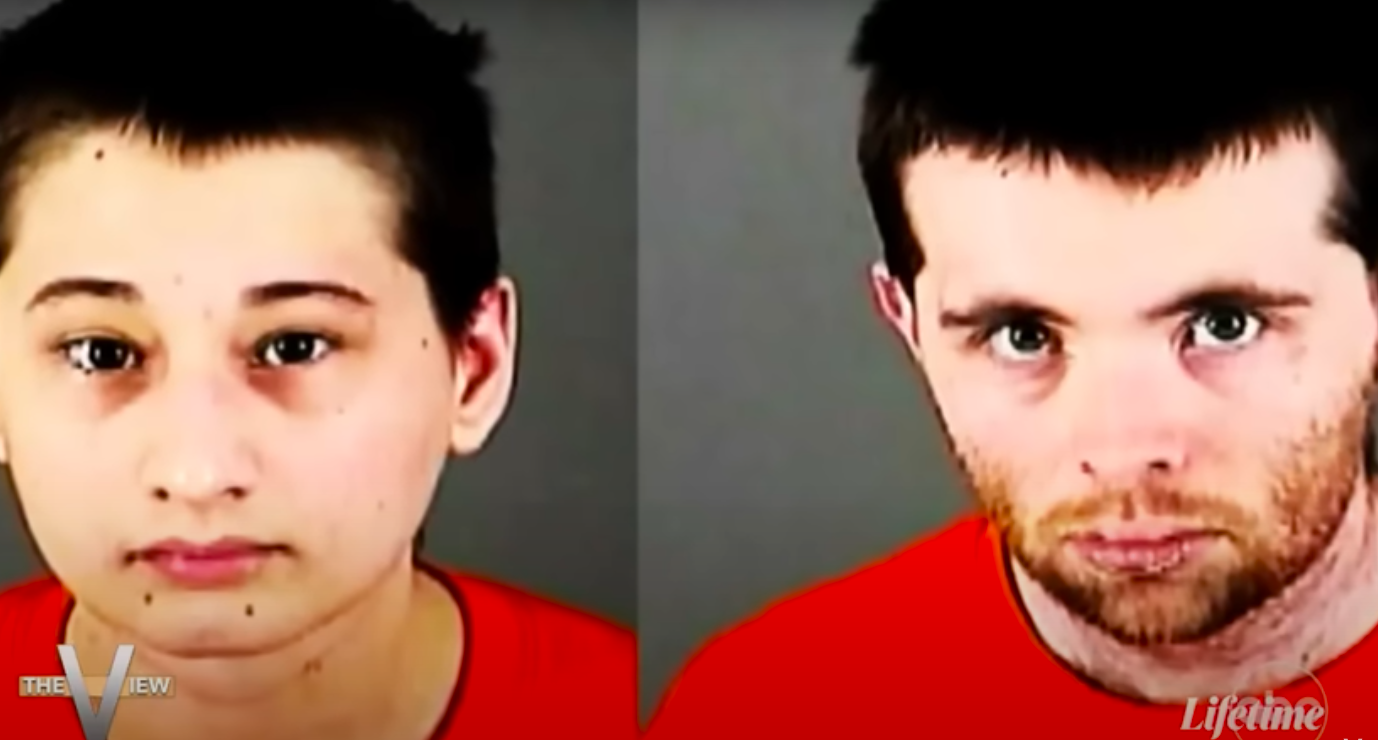 Gypsy Rose Blanchard and Nick Godejohn posing for their mugshots posted on January 5, 2024 | Source: YouTube/The View