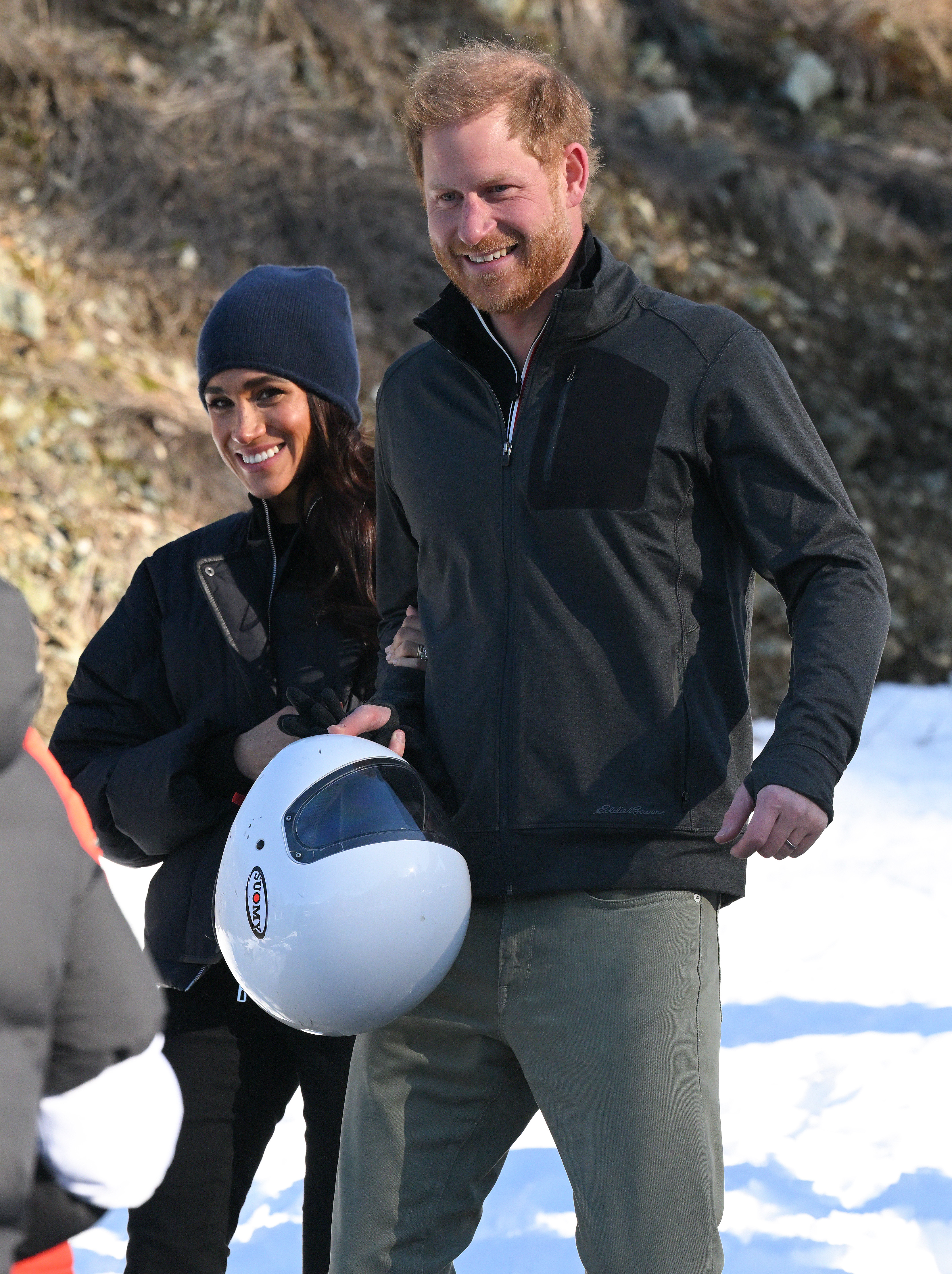Meghan Markle and Prince Harry at the Invictus Games Vancouver Whistlers 2025's One Year To Go Winter Training Camp in Whistler, British Columbia on February 15, 2024 | Source: Getty Images