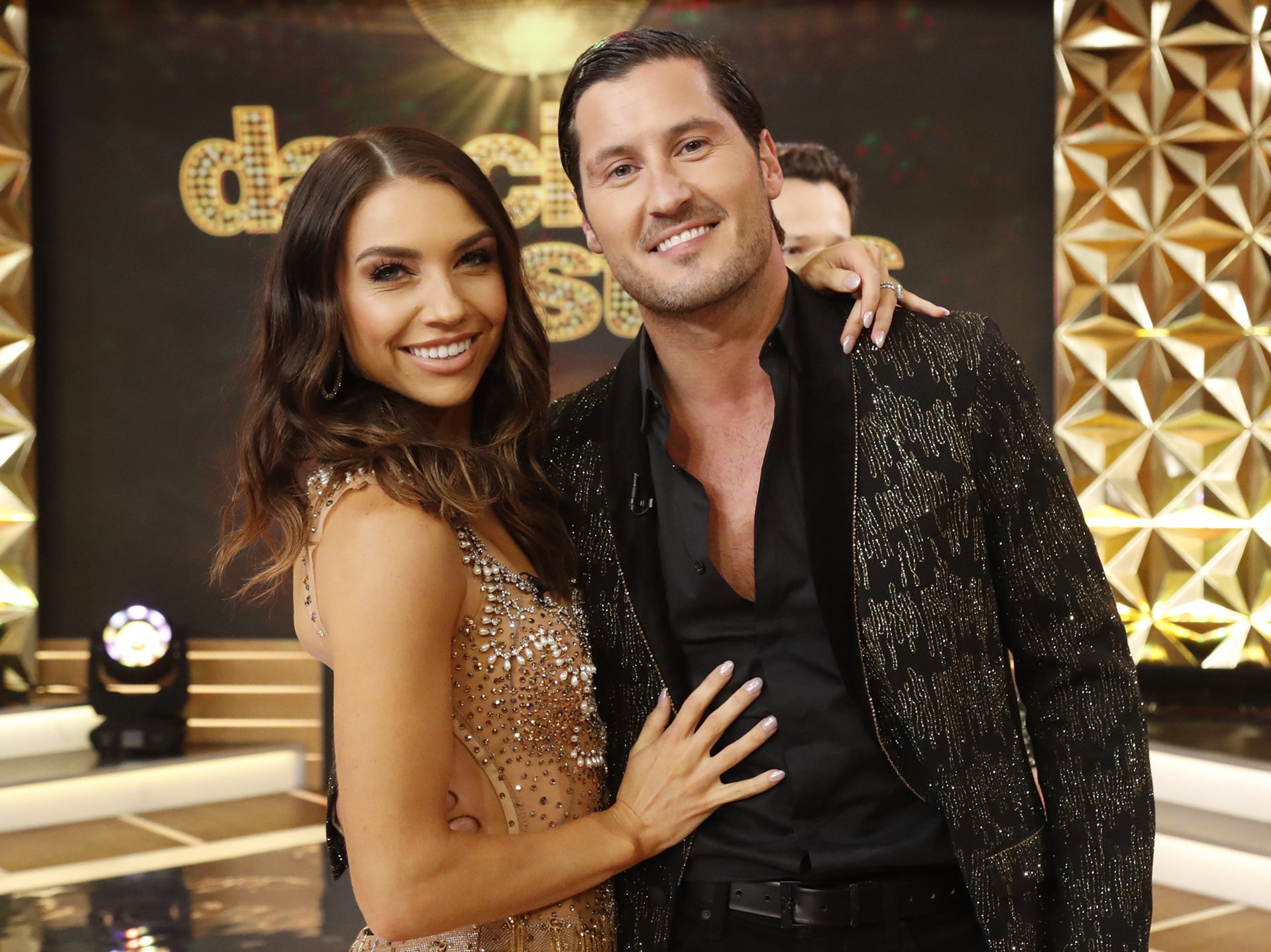 Val Chmerkovskiy and Jenna Johnson as the 2019 cast of Dancing with the Stars is revealed LIVE on Good Morning America Wednesday, August 21, 2019 on ABC | Source: Getty Images