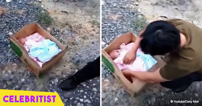 People heard cries coming from a box and found two-week-old baby inside