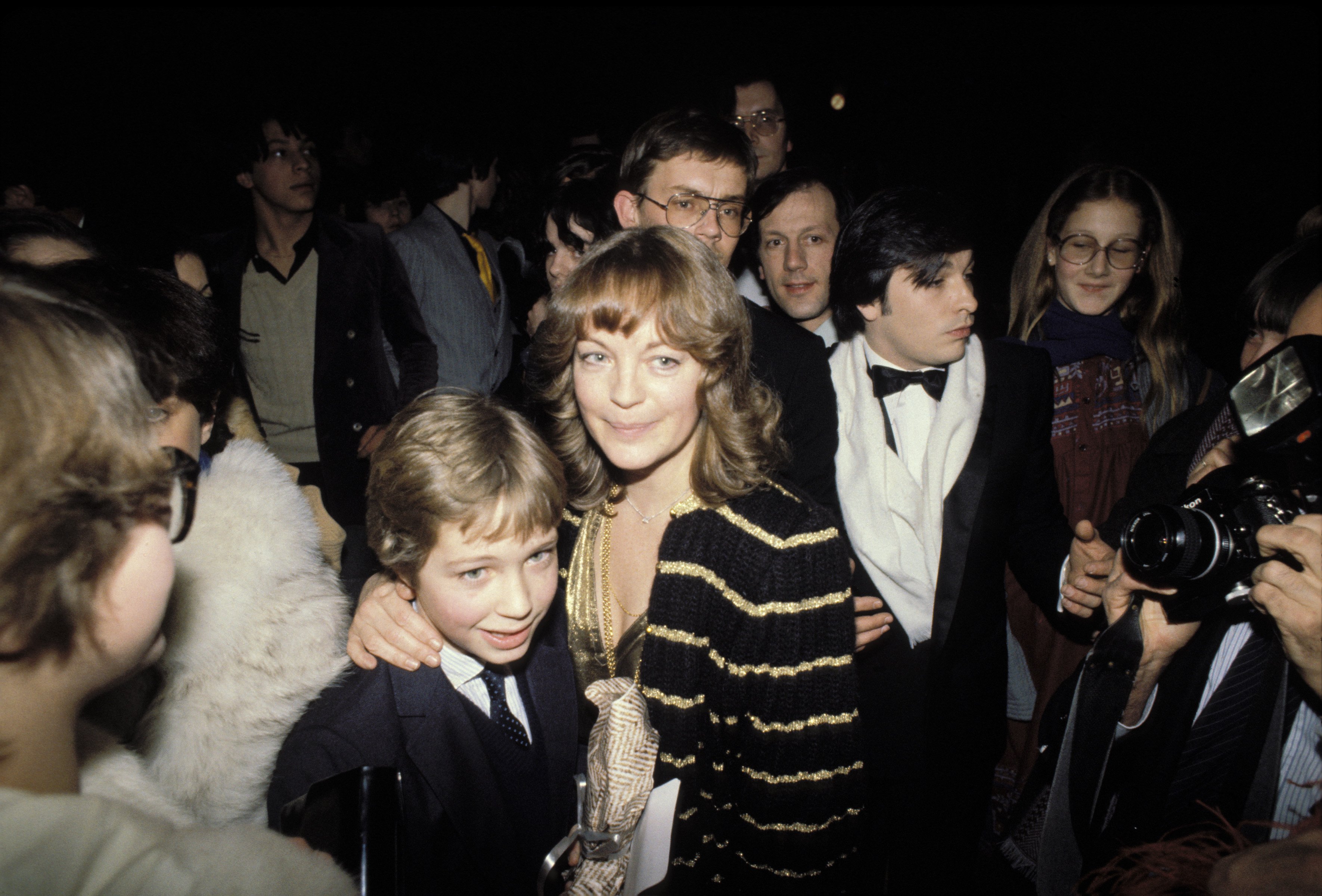 Romy Schneider besucht  mit ihrem Sohn David am 31.Januar 1981 die Cesars (französische Filmpreise)
