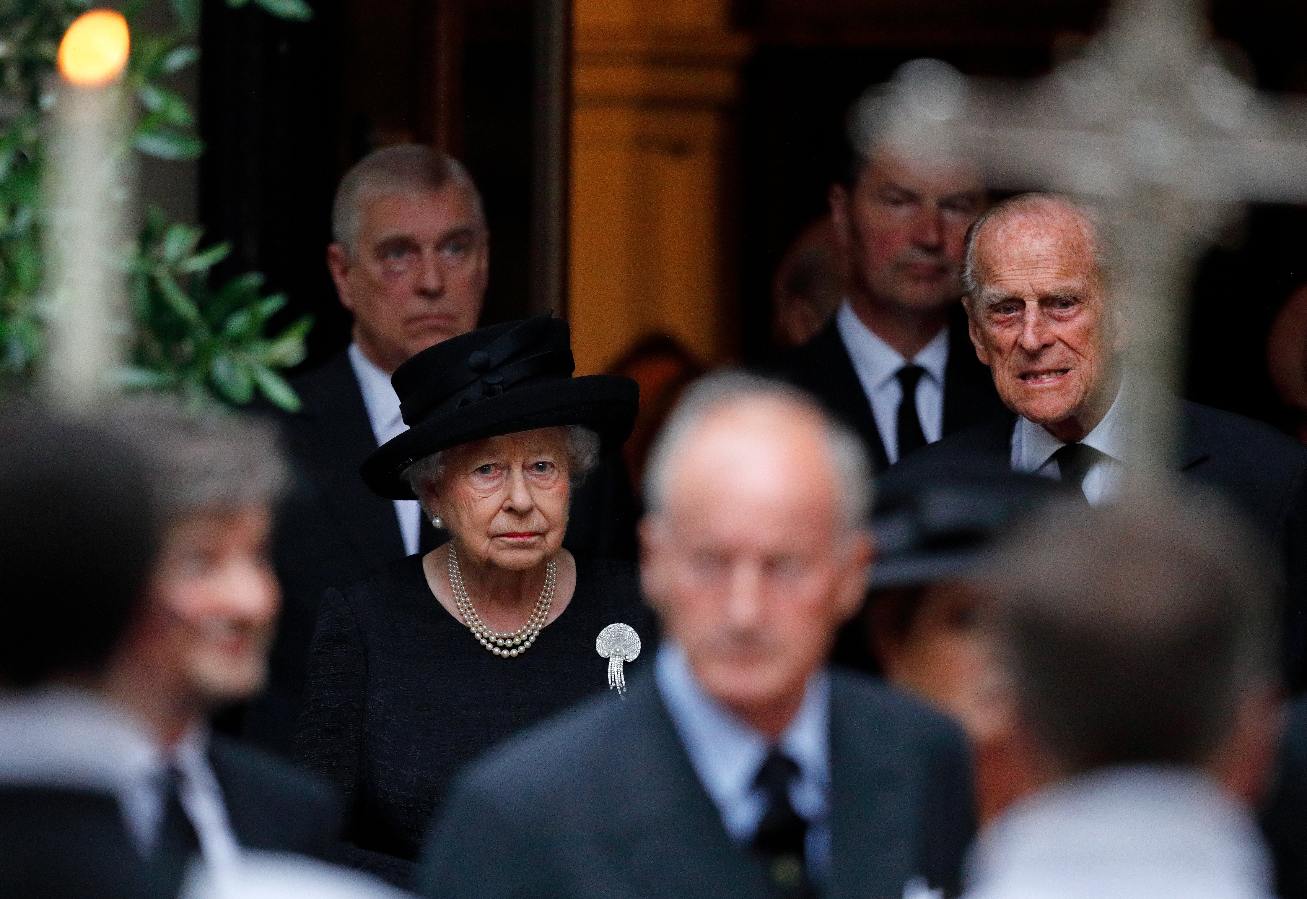 Queen Elizabeth II (wearing the Courtauld Thomson Scallop-Shell Brooch) and Prince Philip, Duke of Edinburgh at St Paul's Church, Knightsbridge on June 27, 2017 in London, England | Source: Getty Images