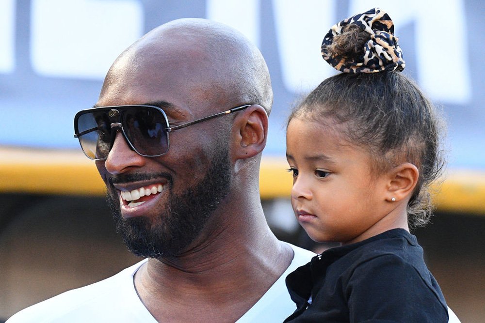 Late Kobe Bryant and daughter Bianka Bella prior to the Women's International friendly match between USA and Republic of Ireland at Rose Bowl in Pasadena, California, USA, in August 2019. I Image: Getty Images.