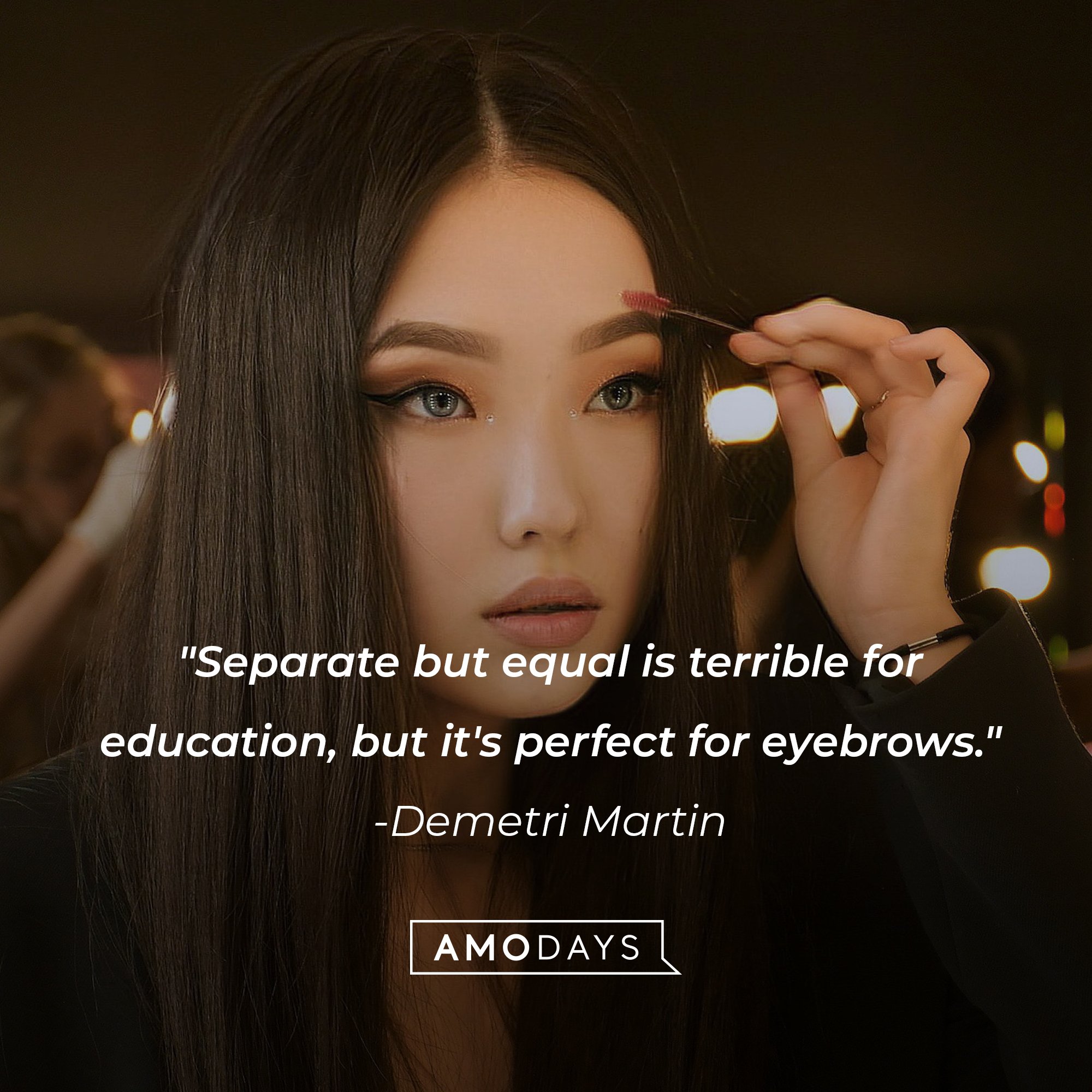Demetri Martin’s quote: "Separate but equal is terrible for education, but it's perfect for eyebrows." | Image: AmoDays  