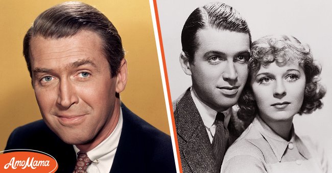 Portrait of James Stewart circa 1955 (left), Portrait of  James Stewart and Margaret Sullavan in the early 1930s (right) | Photo: Getty Images