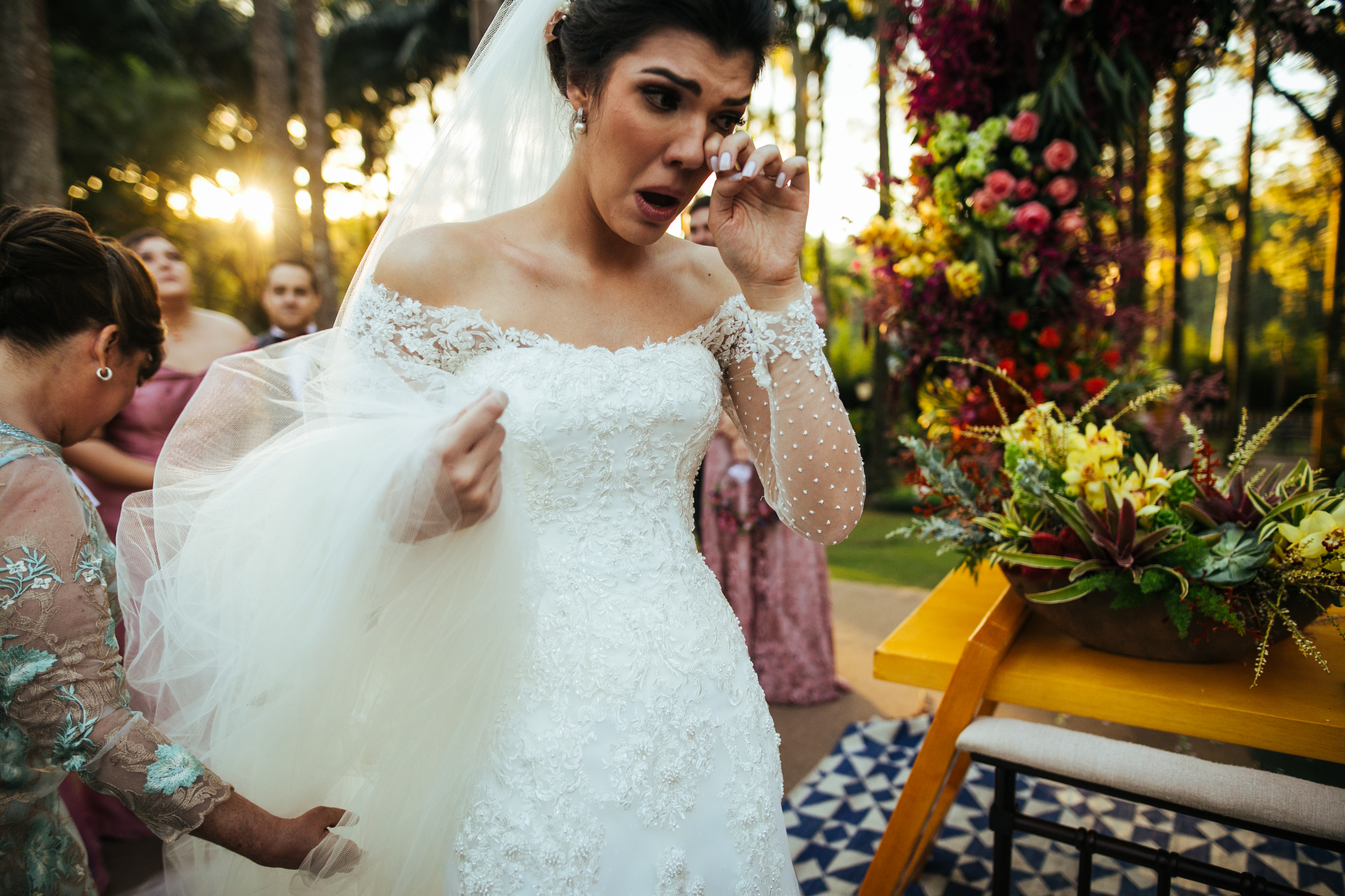 A bride crying at the altar | Source: Getty Images