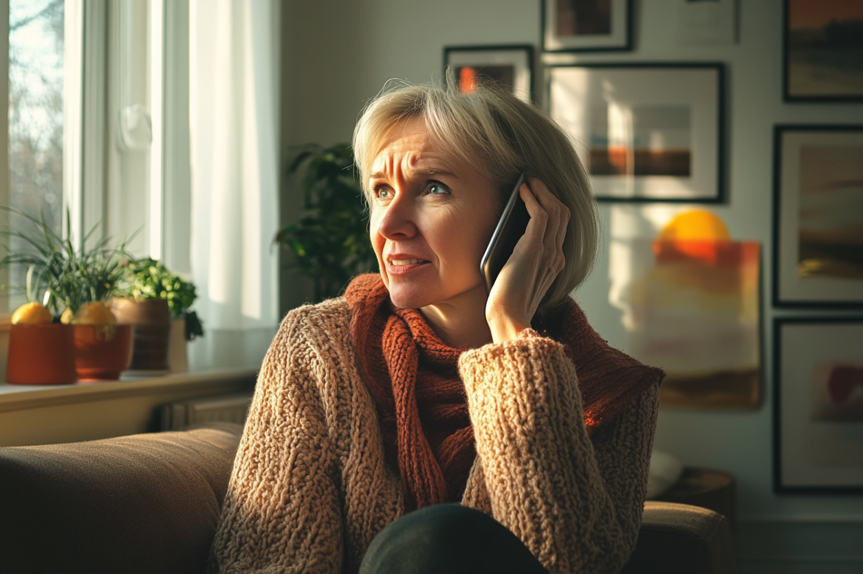 A woman speaking on the phone | Source: Midjourney