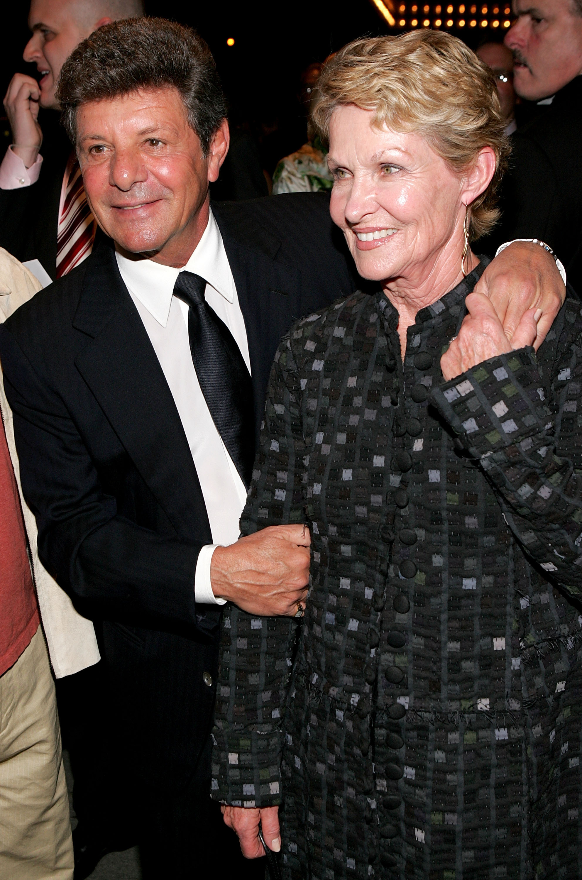  Frankie Avalon and his wife Kathryn Diebel attend the play opening night of "Jersey Boys" at the August Wilson Theater November 6, 2005 in New York City. | Source: Getty Images