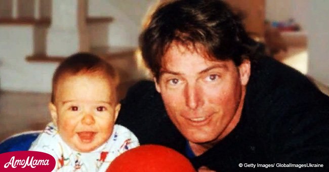 Christopher Reeve's son is a baby in the photo. At 25, he is a handsome copy of his late father