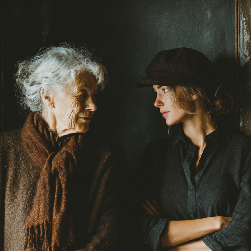 Two women talking | Source: Midjourney