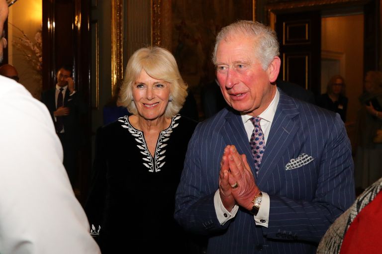 Camilla, duchesse de Cornouailles et le prince Charles de Galles lors de la réception du Commonwealth Day, 2020. | Source : Getty Images