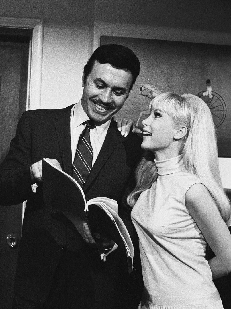 Michael Ansara as Biff Jellico, Barbara Eden as Jeannie in "My Sister the Home Wrecker" Episode 12. | Source: Getty Images